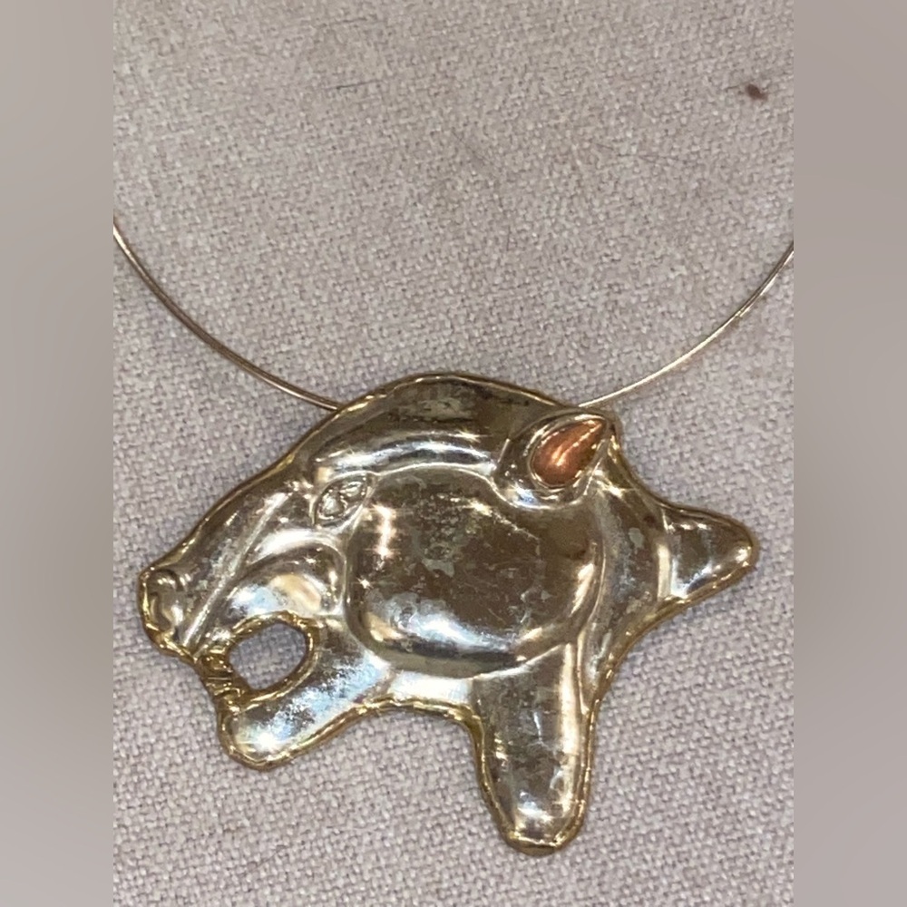 Vintage Cougar Metal Pendant for Necklace or Pin (wire necklace Not Included)